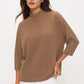 Petite Raglan Mockneck Top - Mocha