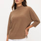 Petite Raglan Mockneck Top - Mocha