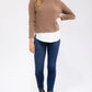 Mixed Media Mockneck Top - Mocha