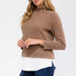 Mixed Media Mockneck Top - Mocha
