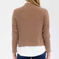 Mixed Media Mockneck Top - Mocha