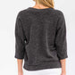 V Neck Dolman Sweater -Black Charcoal
