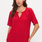 Glitter O Ring Blouse - Red