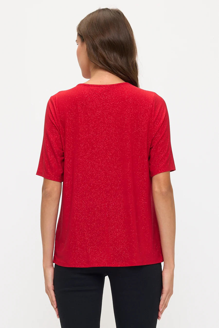 Glitter O Ring Blouse - Red