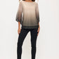Ombre Cold Shoulder Top - Black/Brown/Nude