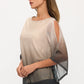 Ombre Cold Shoulder Top - Black/Brown/Nude