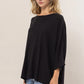3/4 Sleeve Dolman Top - Black