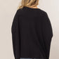 3/4 Sleeve Dolman Top - Black