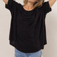 3/4 Sleeve Dolman Top - Black
