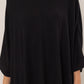 3/4 Sleeve Dolman Top - Black
