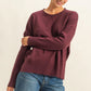 Roll Neck Drop Shoulder Sweater - Dark Cherry
