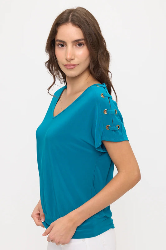 Grommet Dolman Top - Peacock