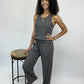 Cashmere Rib Pant - Charcoal