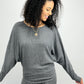 Cashmere Rib Dolman Top - Charcoal