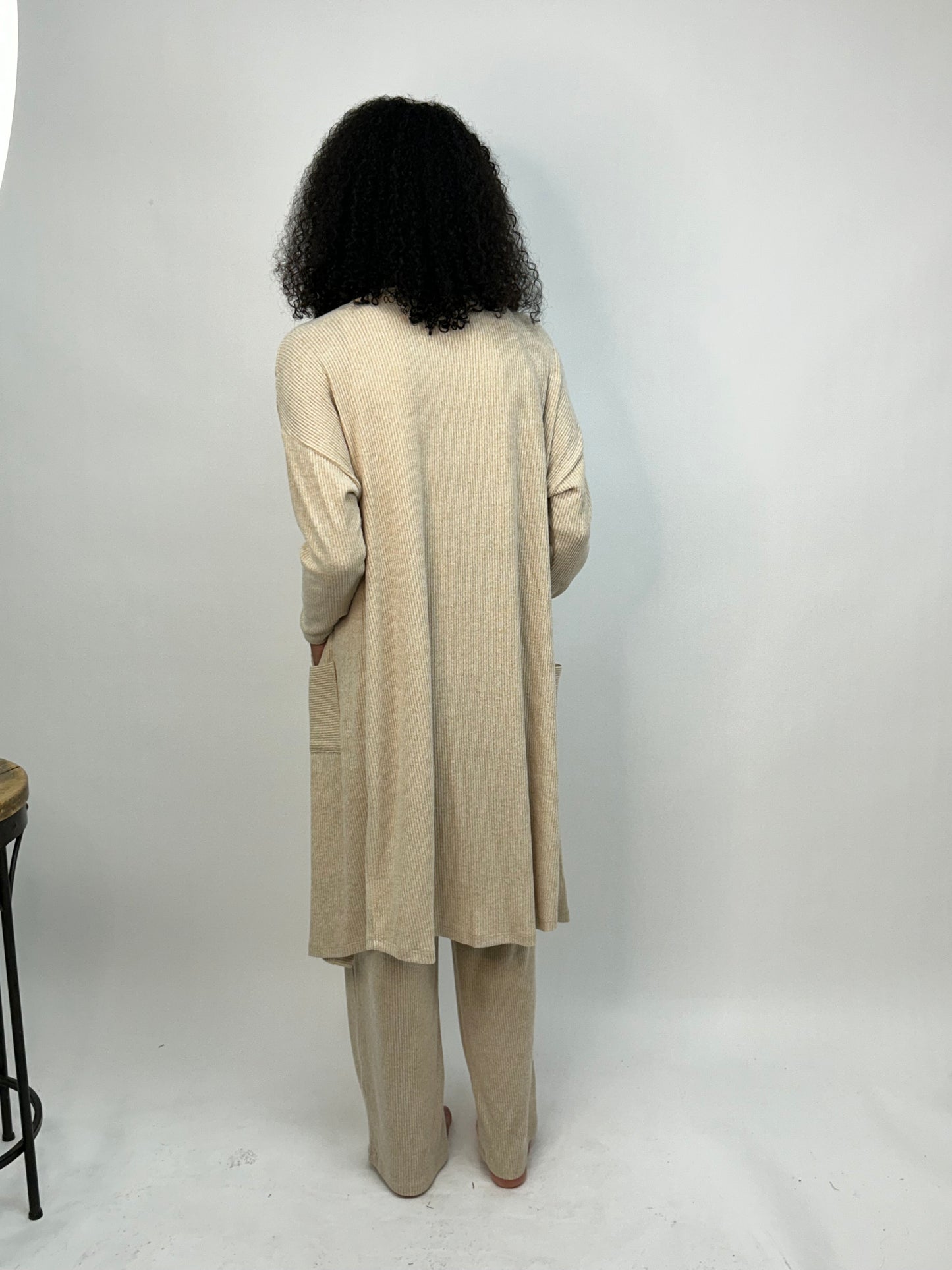 Cashmere Rib Duster - Oatmeal