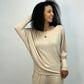 Cashmere Rib Dolman Top - Oatmeal