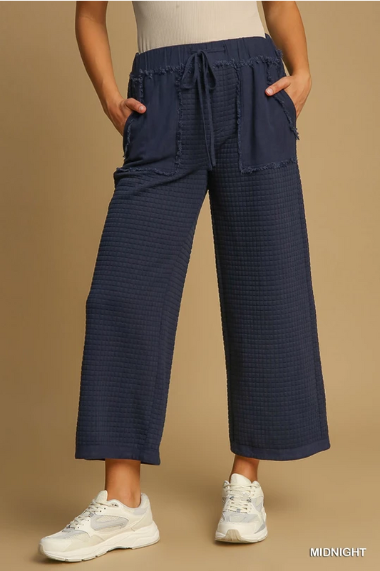 Quilted Jacquard Pant - Midnight