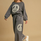 Peace Sign Pants - Charcoal