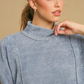 Luxe Knit Poncho Style Top - Denim