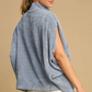 Luxe Knit Poncho Style Top - Denim