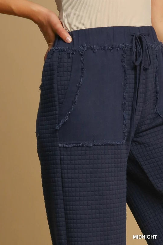 Quilted Jacquard Pant - Midnight