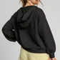 Quitled Jacquard Hoodie - Black