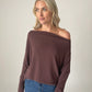 On/Off Shoulder Top - Raisin ONLY 1 LARGE LEFT