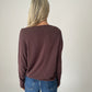 On/Off Shoulder Top - Raisin ONLY 1 LARGE LEFT