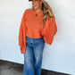 Bell Sleeve Knit Top - Orange