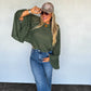 Bell Sleeve Knit Top - Olive