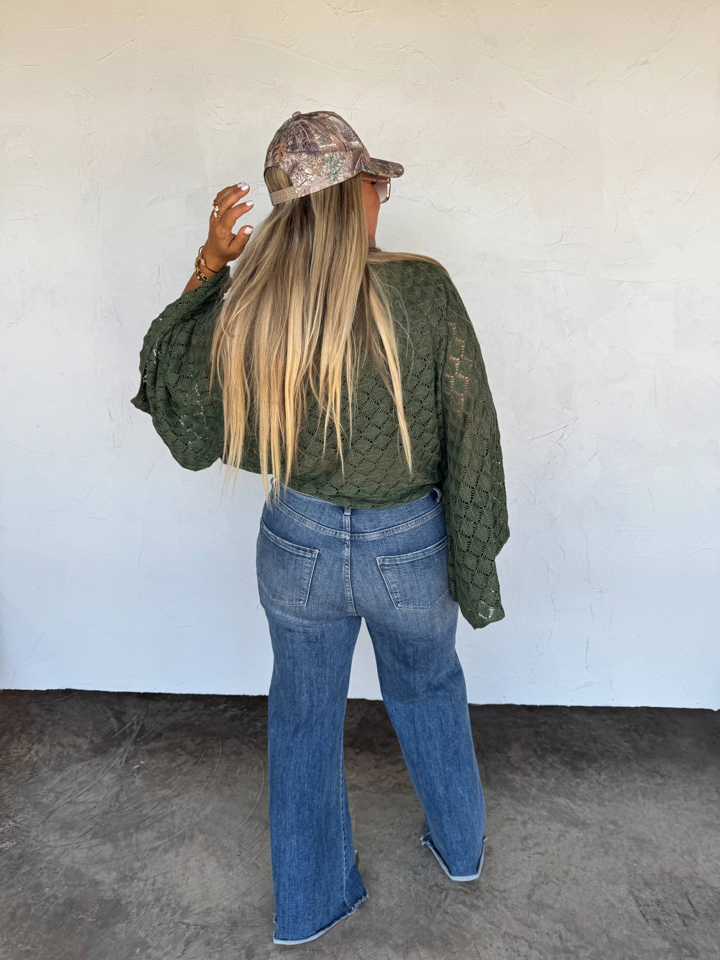 Bell Sleeve Knit Top - Olive