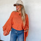 Bell Sleeve Knit Top - Orange