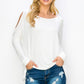 Cold Shoulder is Back Top - Ivory