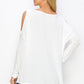 Cold Shoulder is Back Top - Ivory