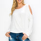 Cold Shoulder is Back Top - Ivory