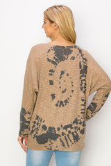 L/S Round Neck Sublimated Top - Camel