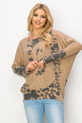 L/S Round Neck Sublimated Top - Camel