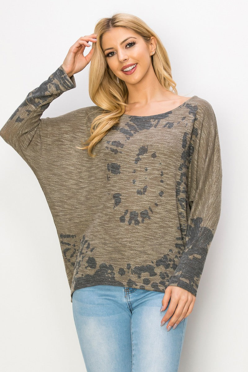 L/S Round Neck Sublimated Top - Olive