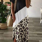 Diagonal Color Block T-Shirt Maxi Dress - Black, White & Leopard ONLY 1 SMALL LEFT