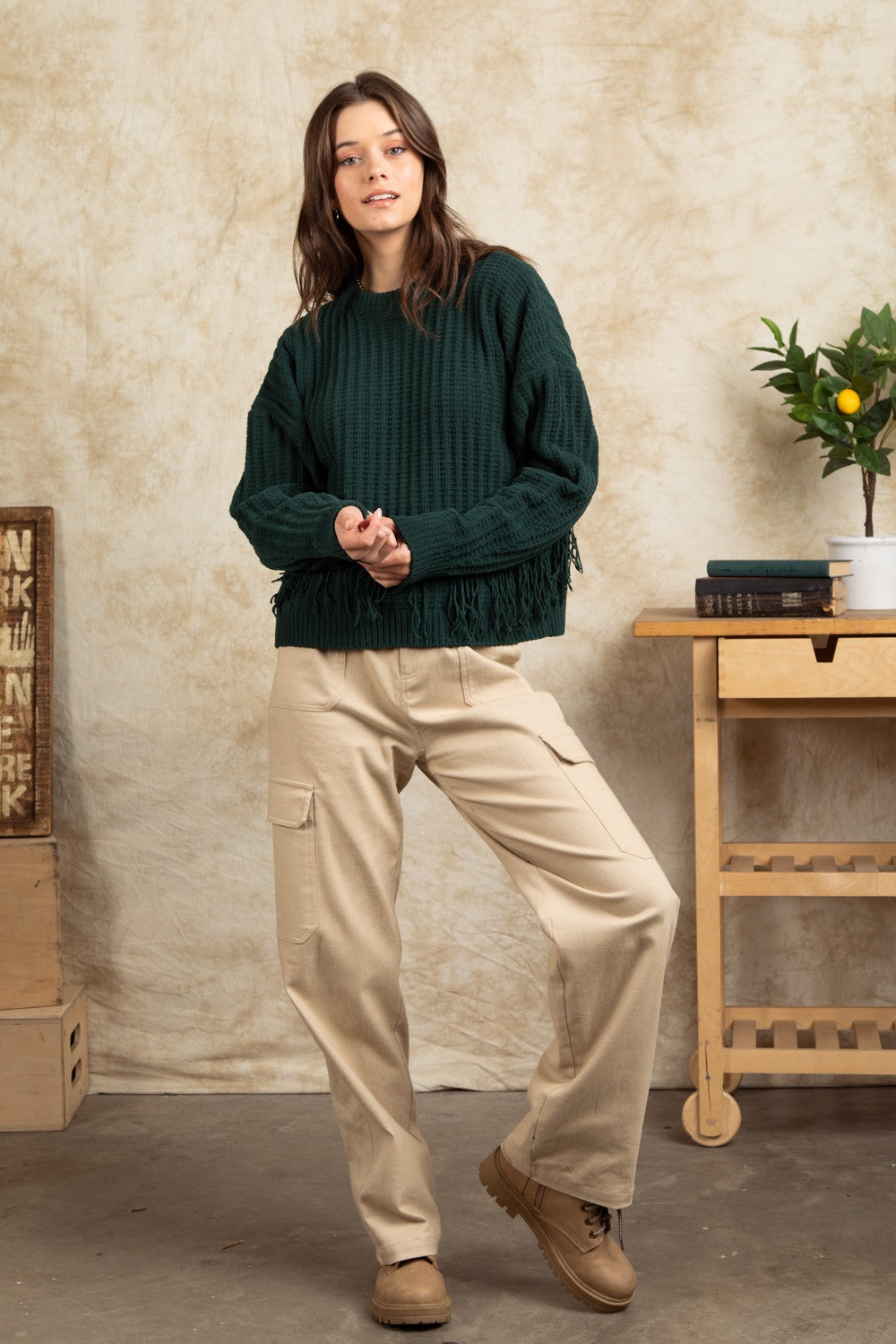 Casual Cargo Pant - Beige