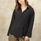 Twisted Back Button Down Shirt - Black