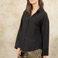 Twisted Back Button Down Shirt - Black