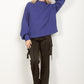 Mock Neck Solid Textured Knit Top - Royal Blue ONLY L LEFT