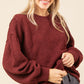 Textured Knit Top - Wine