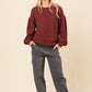 Textured Knit Top - Wine