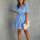 Swiss Dot Tulip Hem Dress - Sky Blue