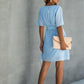 Swiss Dot Tulip Hem Dress - Sky Blue