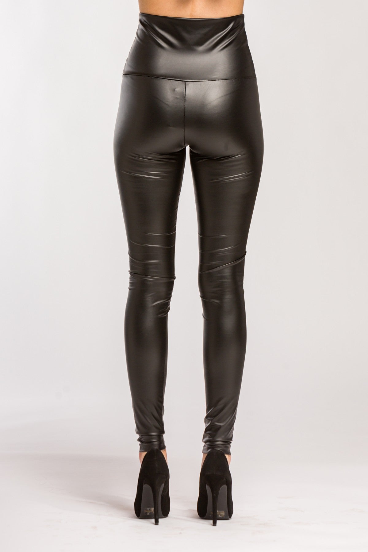 Faux Leather High Waist Legging - Black