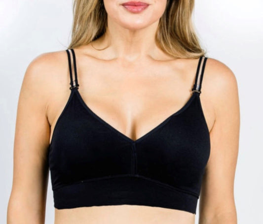 Plunge Black Bra (Straps Sold Separately)