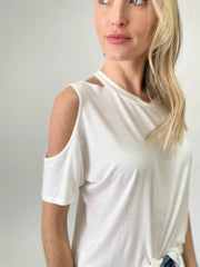 One Shoulder Cut Out Top - Ivory